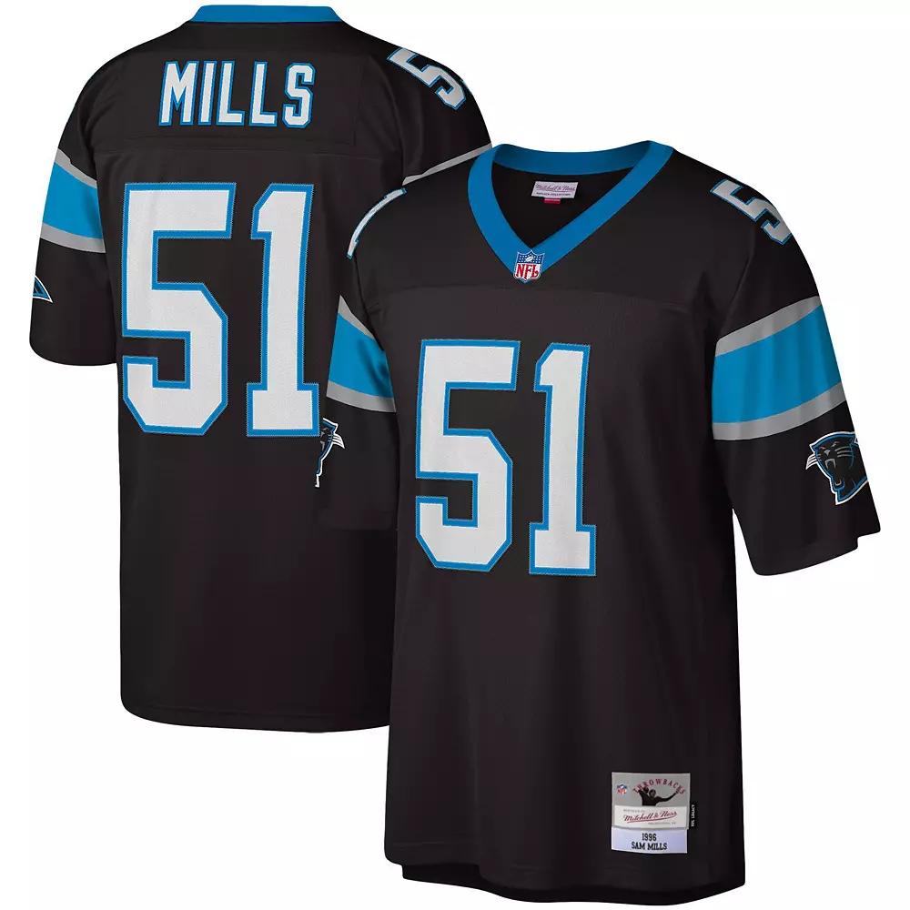 Men's Mitchell & Ness Sam Mills Black Carolina Panthers Legacy Replica Jersey,  Product Image