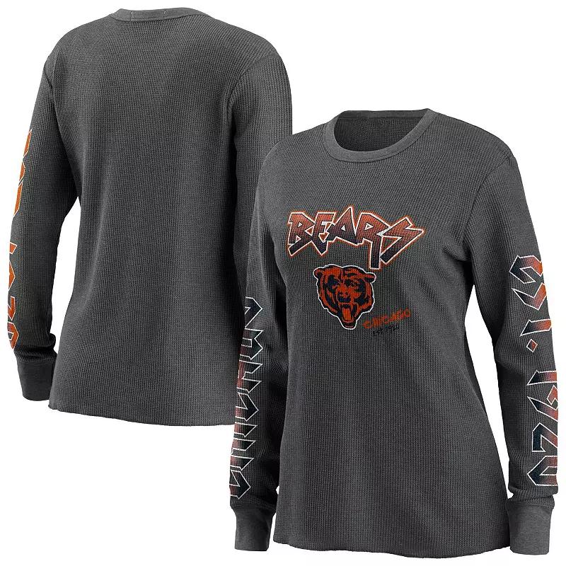 Women's WEAR by Erin Andrews Gray Chicago Bears Long Sleeve Thermal T-Shirt,  Product Image