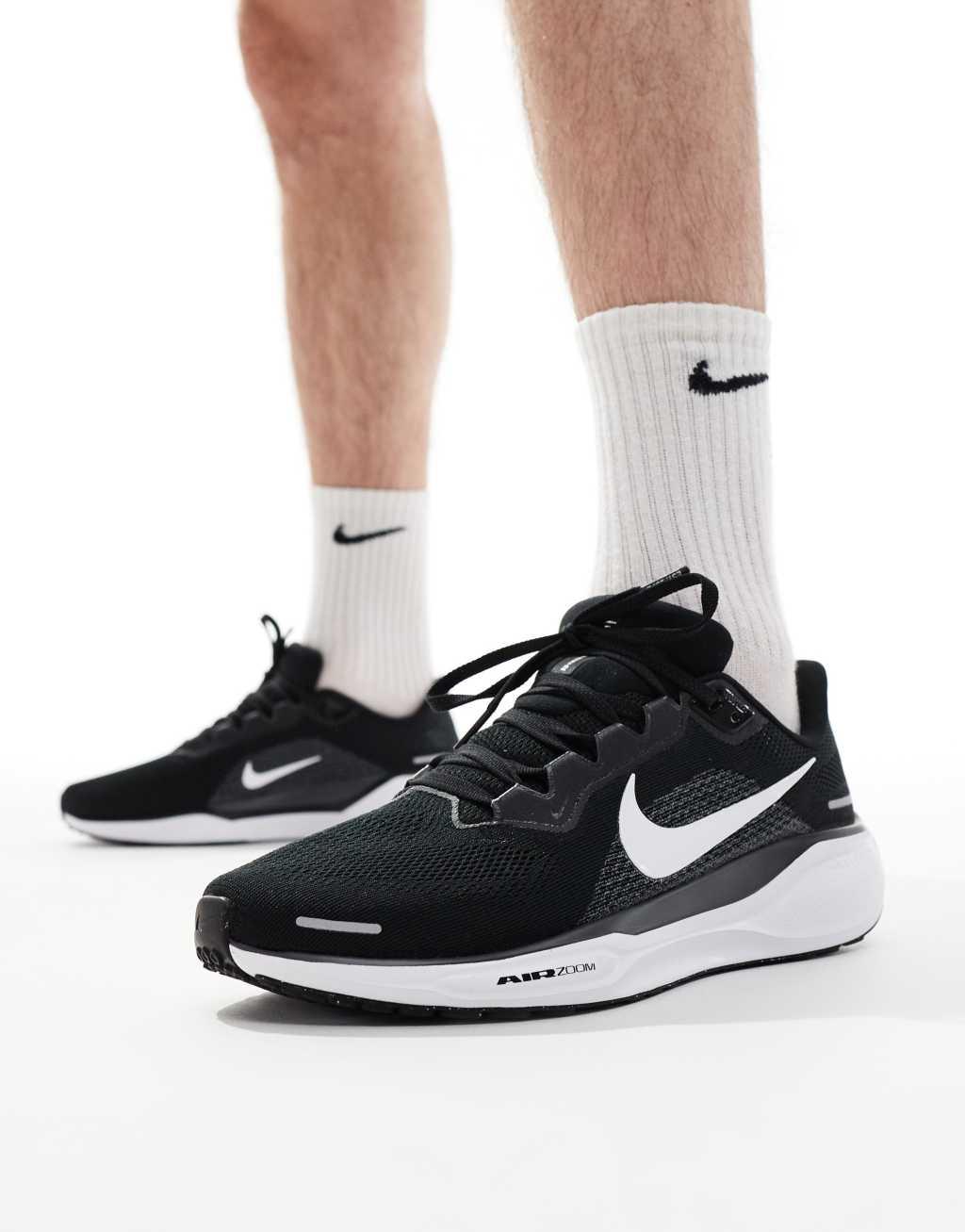 Nike Running Air Zoom Pegasus 41 sneakers in black and white Product Image