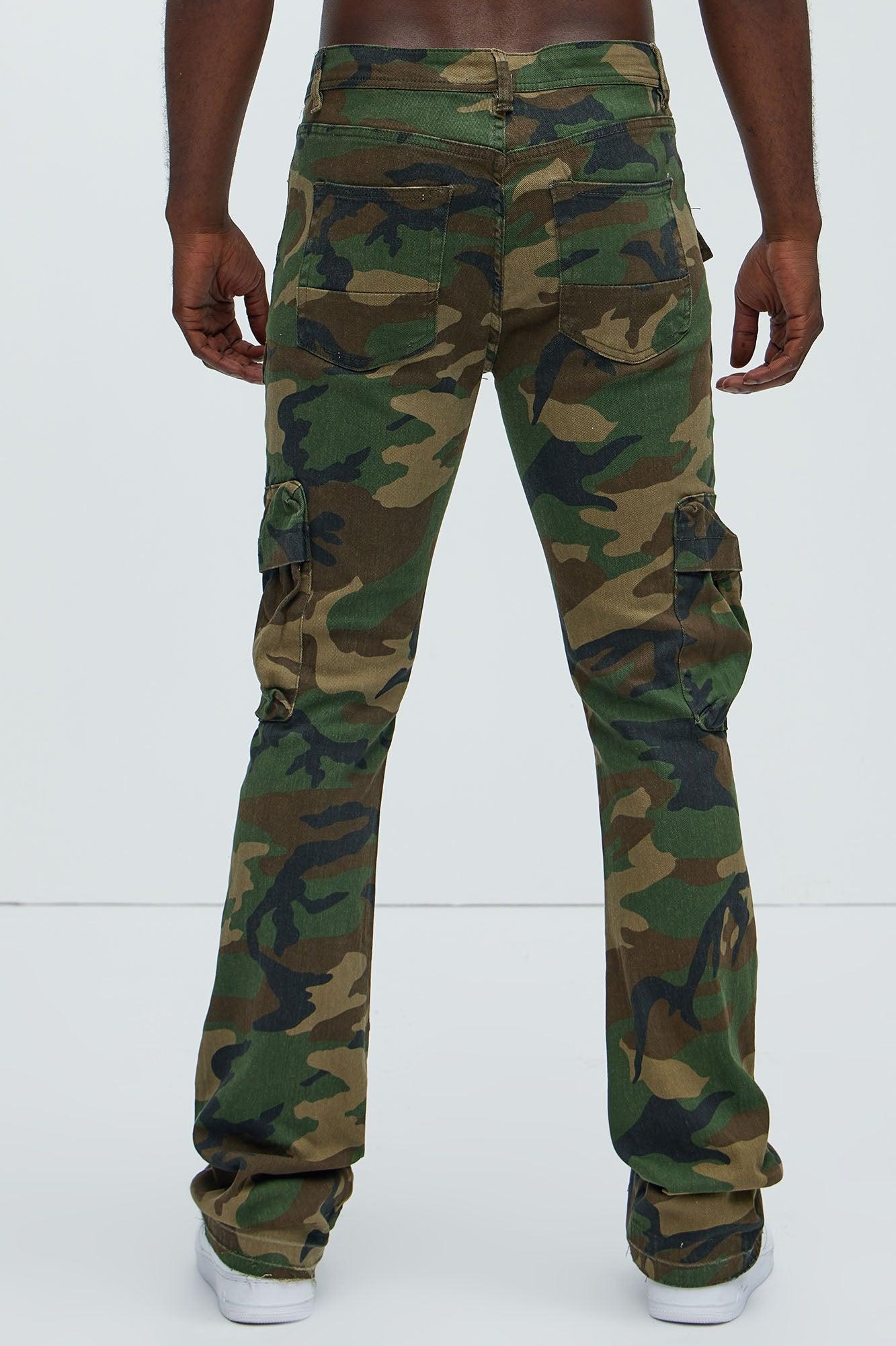 Pick Me Up Cargo Skinny Flare Pants - Camouflage Product Image
