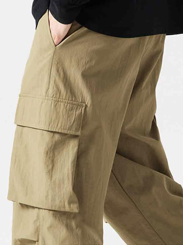 Men's Loose Straight Large Pocket Cargo Pants Product Image