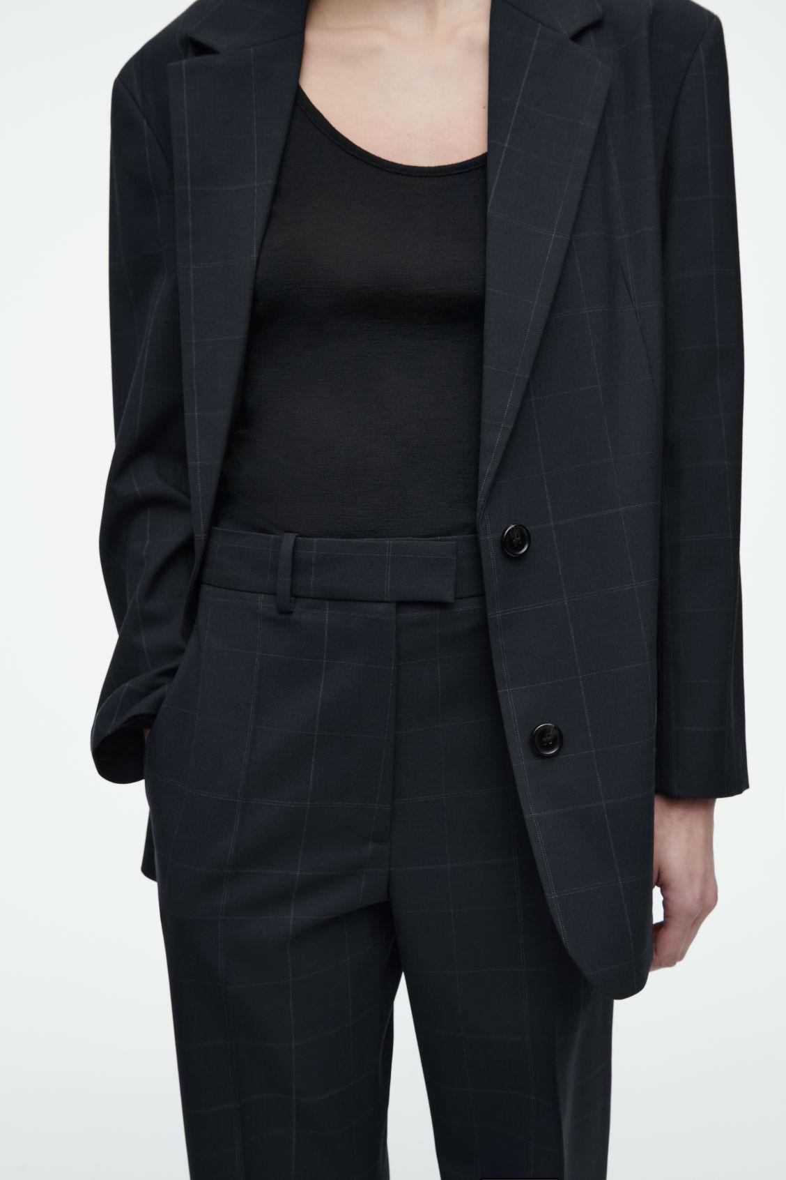 WINDOWPANE-CHECK STRAIGHT-LEG PANTS Product Image