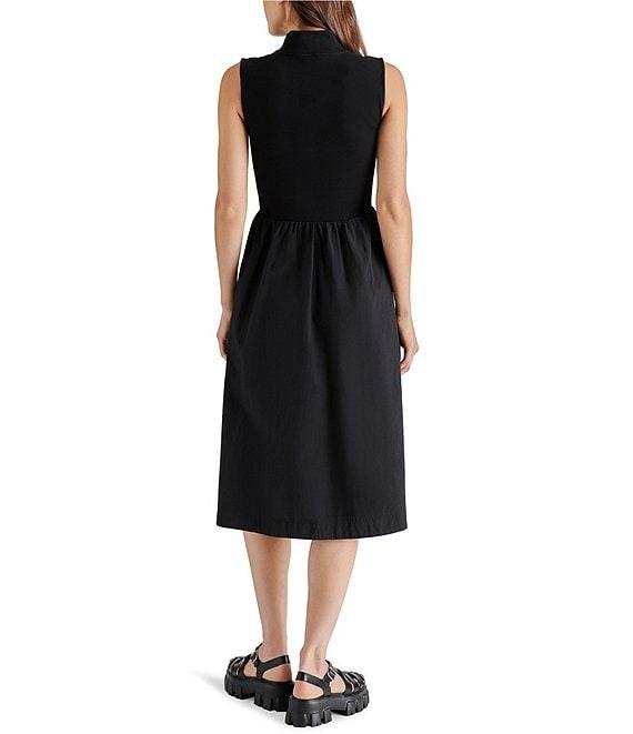 Steve Madden Berlin Mock Neck Half Zip Sleeveless Midi Dress Product Image