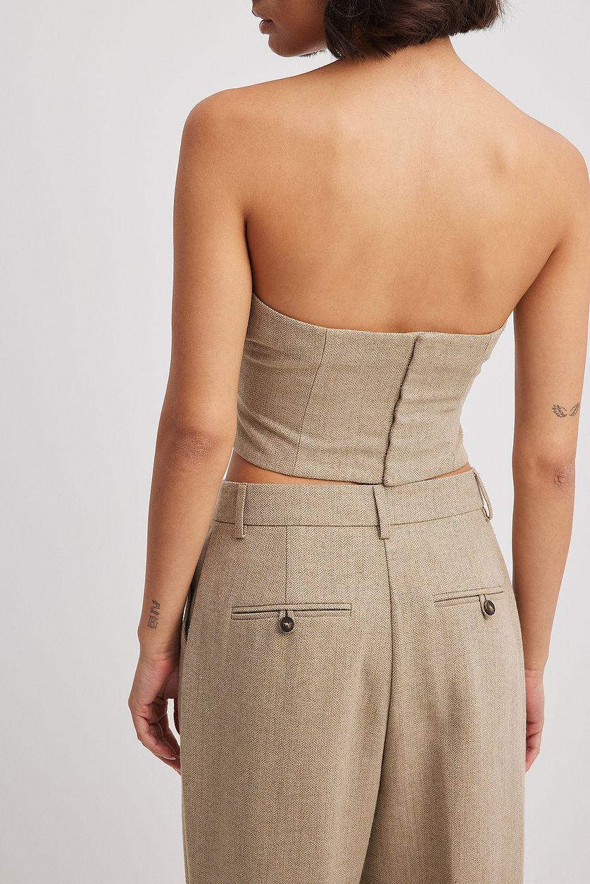 Heartshaped Corset Top Beige Product Image