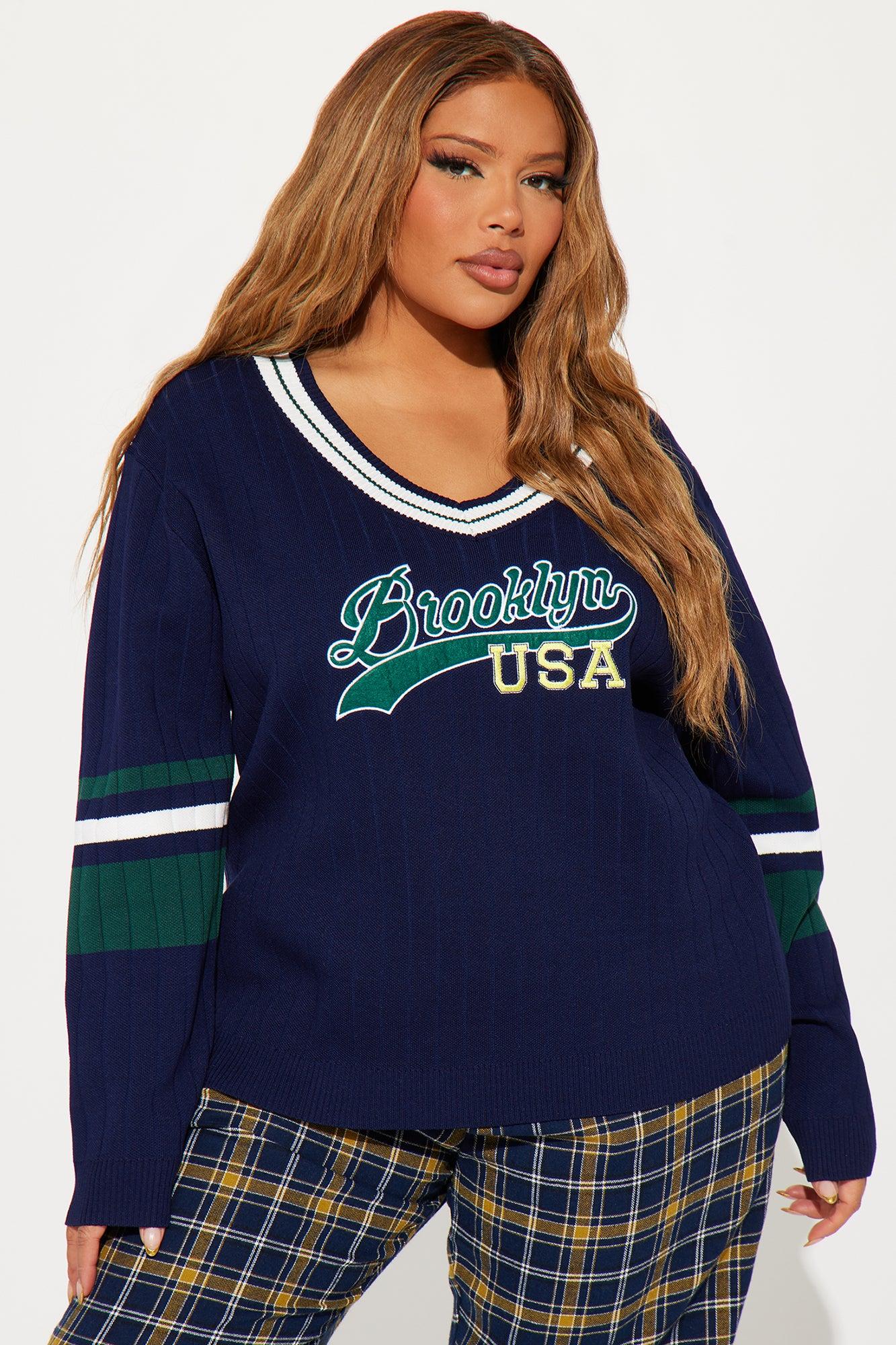 Brooklyn USA Varsity Sweater - Navy/combo Product Image