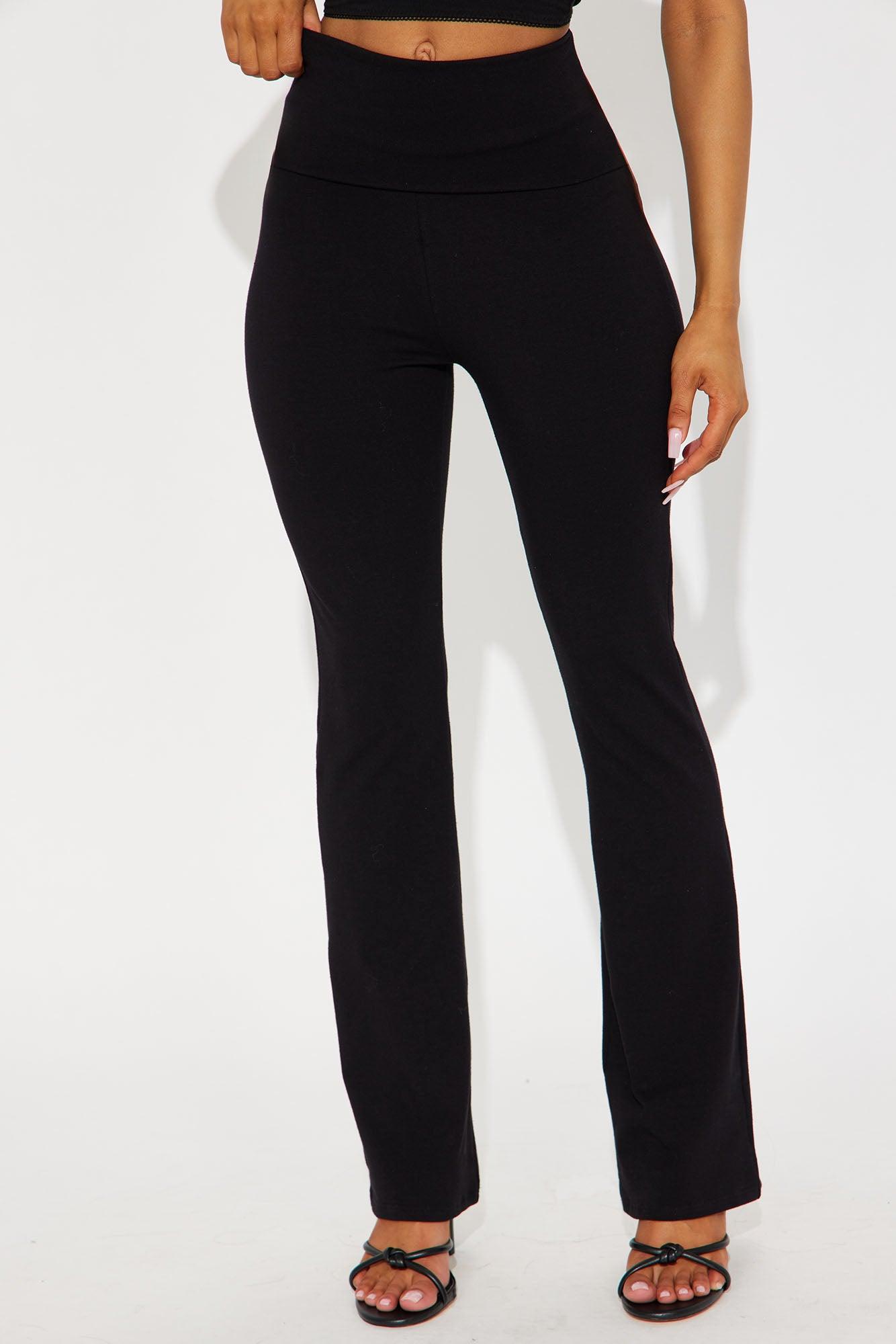 Petite Adriana Foldover Flare Pant - Black Product Image