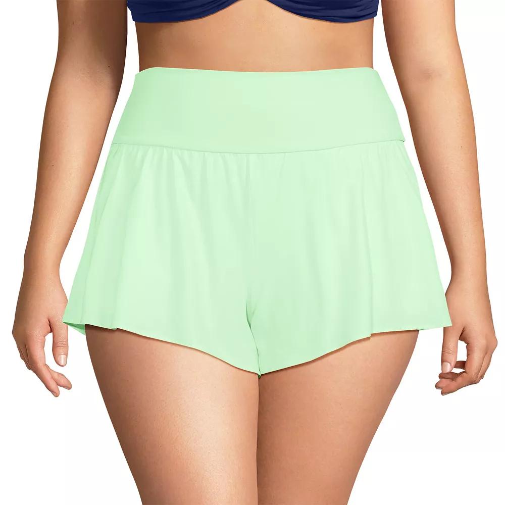 Plus Size Lands' End Pinchless Flutter Swim Shorts with Panty, Women's, Size: 26 W, Orange Mist Product Image