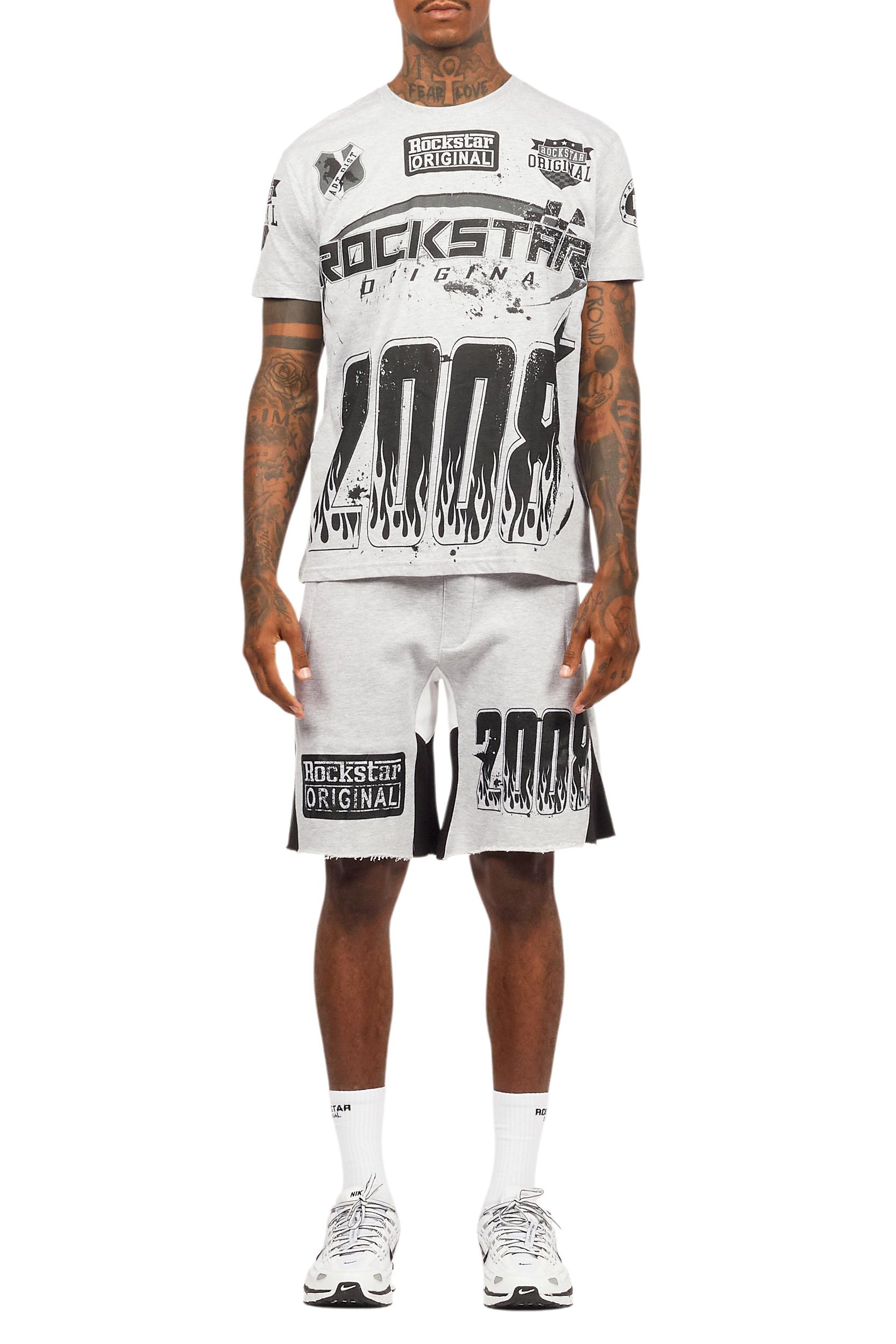 Amos Heather Grey T-Shirt/Short Set Male Product Image