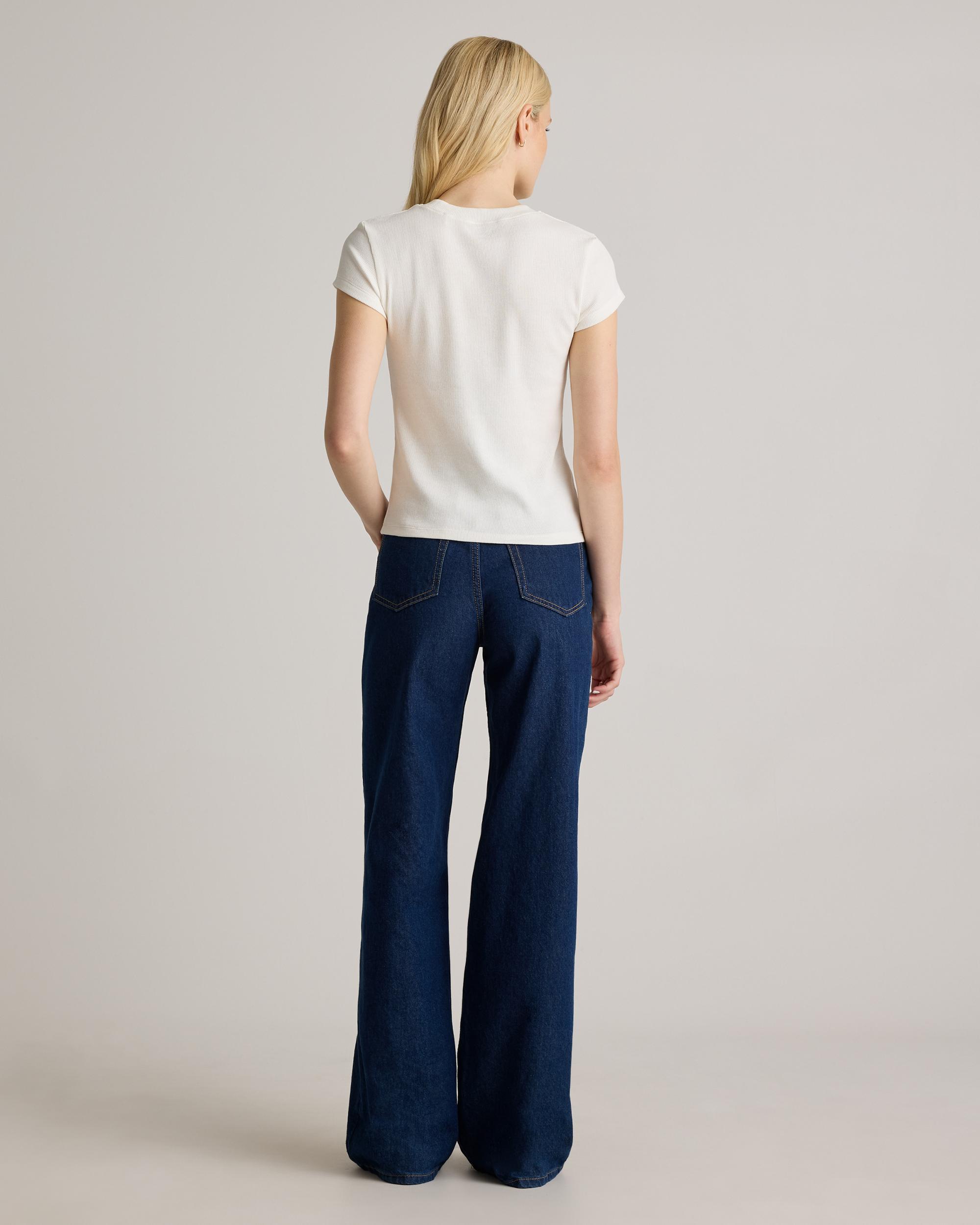 Quince | Women's Micro-Rib Crewneck T-Shirt Organic Cotton Product Image