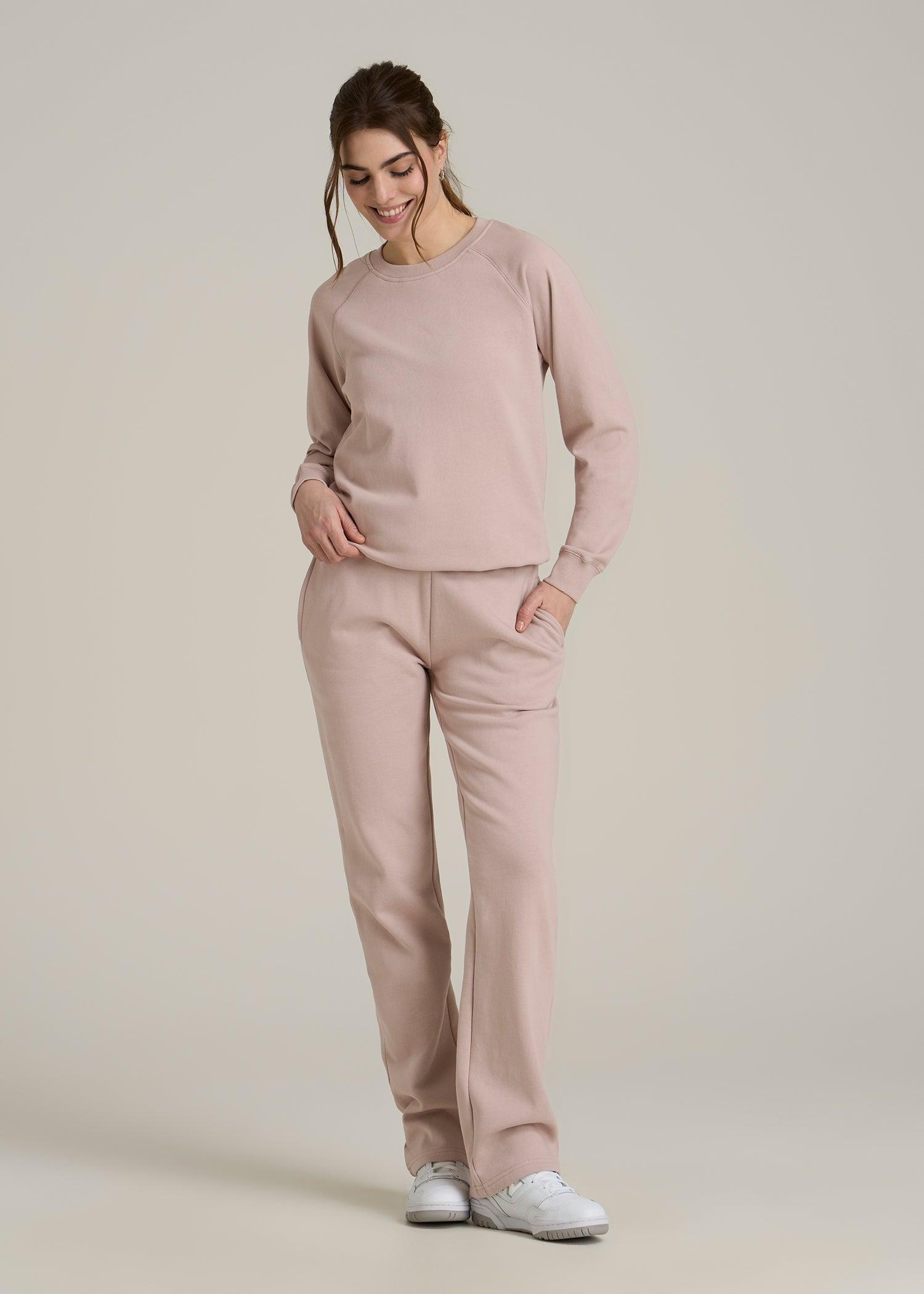 Wearever French Terry Crewneck Sweatshirt for Tall Women in Desert Rose Female Product Image