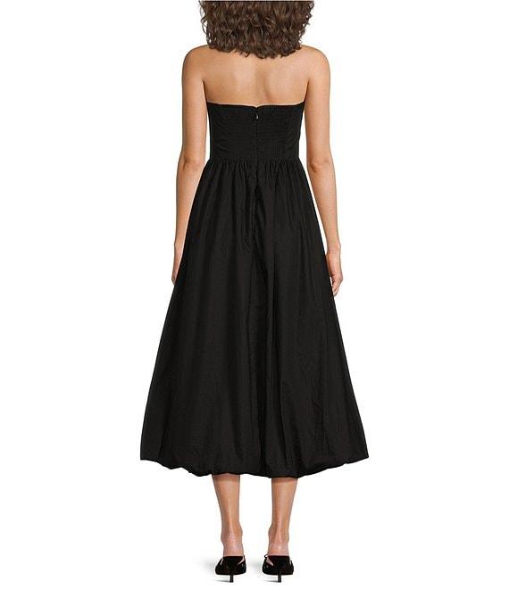 Sugarlips Poplin Strapless Neck Sleeveless Bubble Hem Midi Dress Product Image