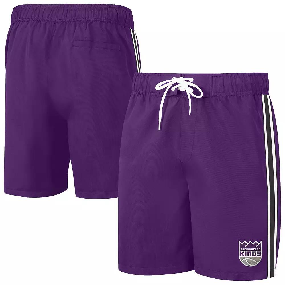 Men's G-III Sports by Carl Banks Purple/Black Sacramento Kings Sand Beach Volley Swim Shorts, Size: Medium, Kng Purple Product Image