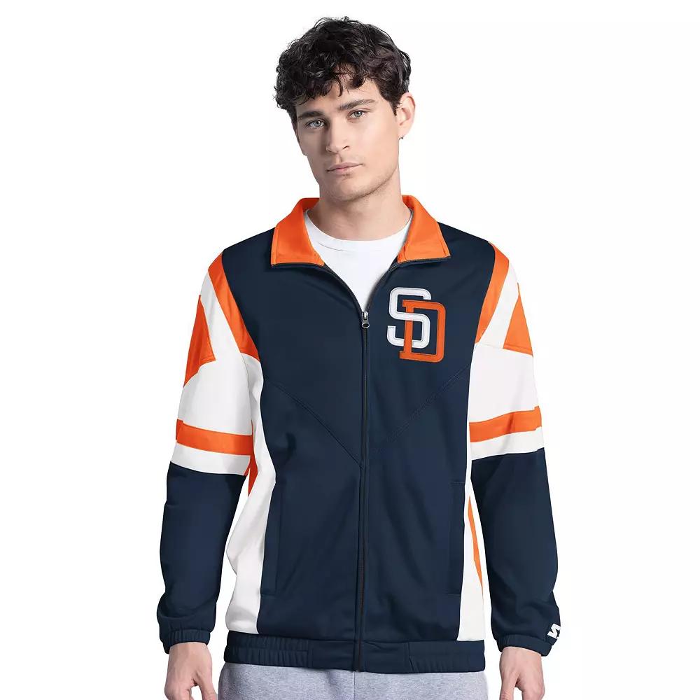 Men's Starter Brown/Gold San Diego Padres Contender Tricot Full-Zip Track Jacket,  Product Image