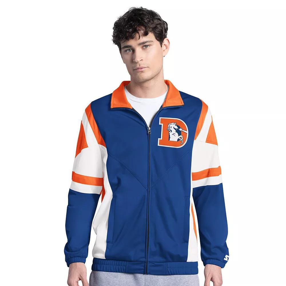 Men's Starter  Blue Denver Broncos Contender Vintage Logo Full-Zip Track Jacket, Size: Large Product Image