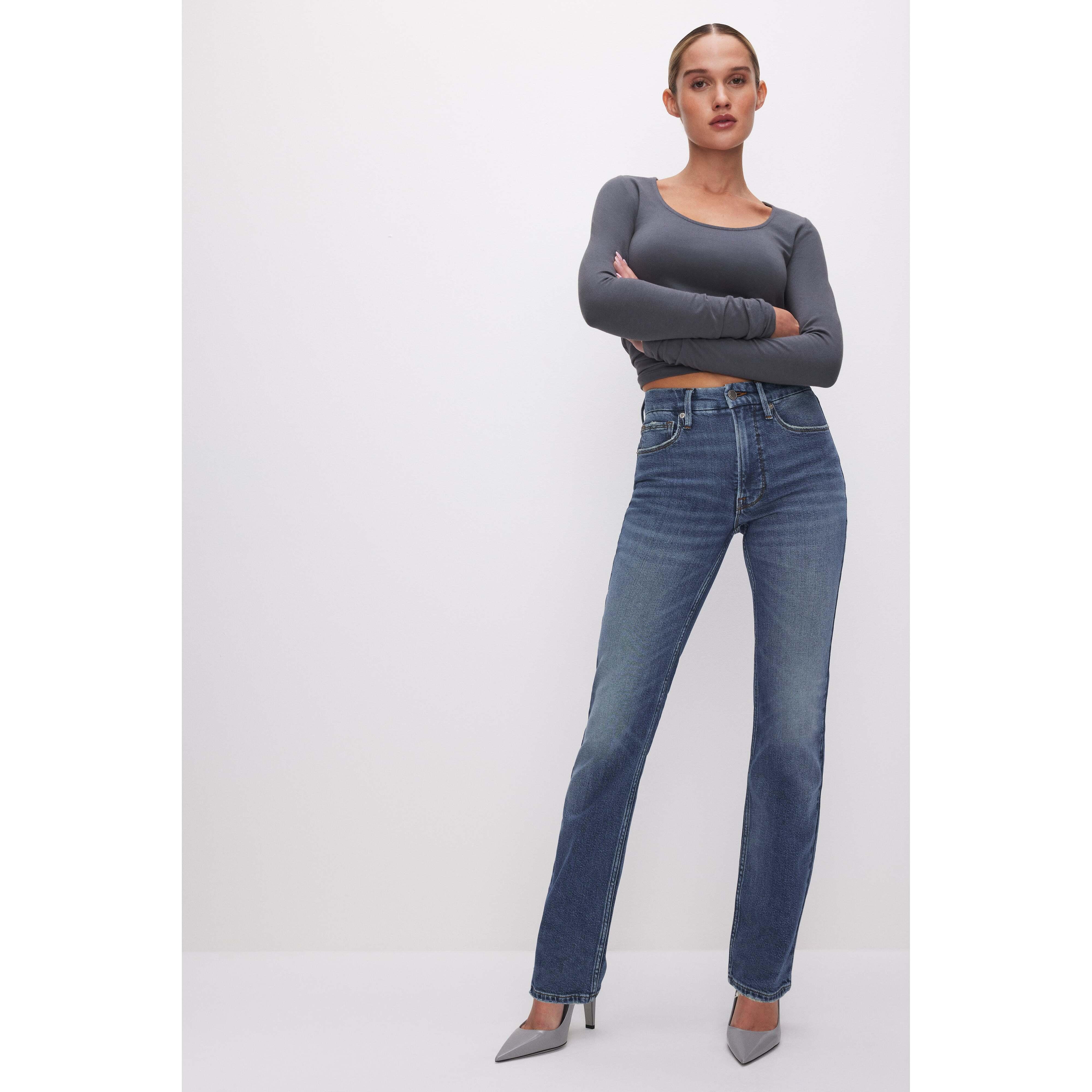 Womens Good Icon Straight Jeans | Indigo, Size 18 Plus | Good American by Khlo Kardashian Product Image