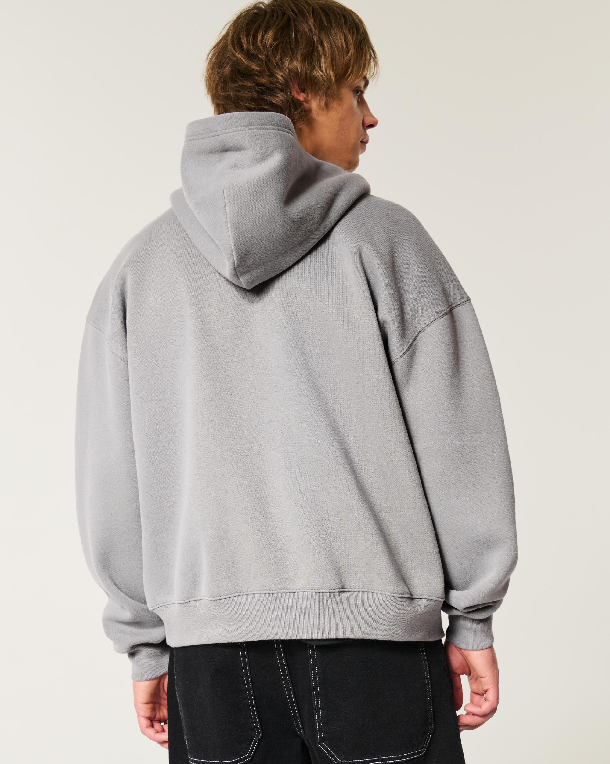 Boxy Flame Graphic Zip-Up Hoodie Product Image