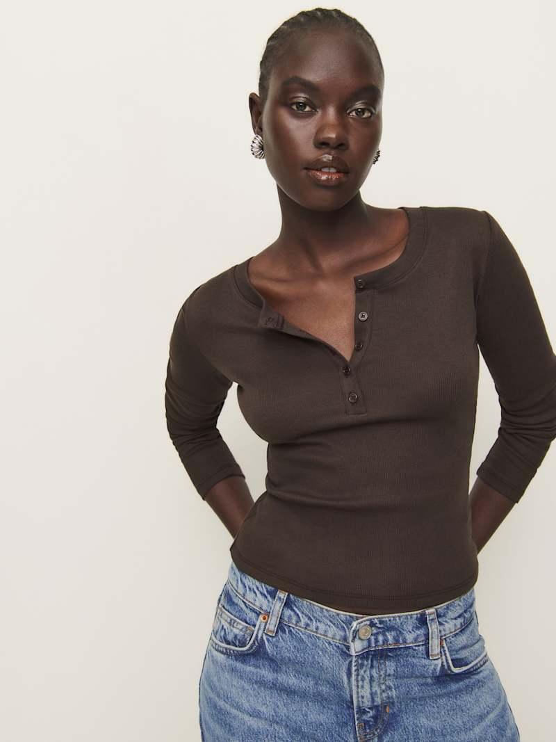 Jayden Long Sleeve Henley Tee Product Image