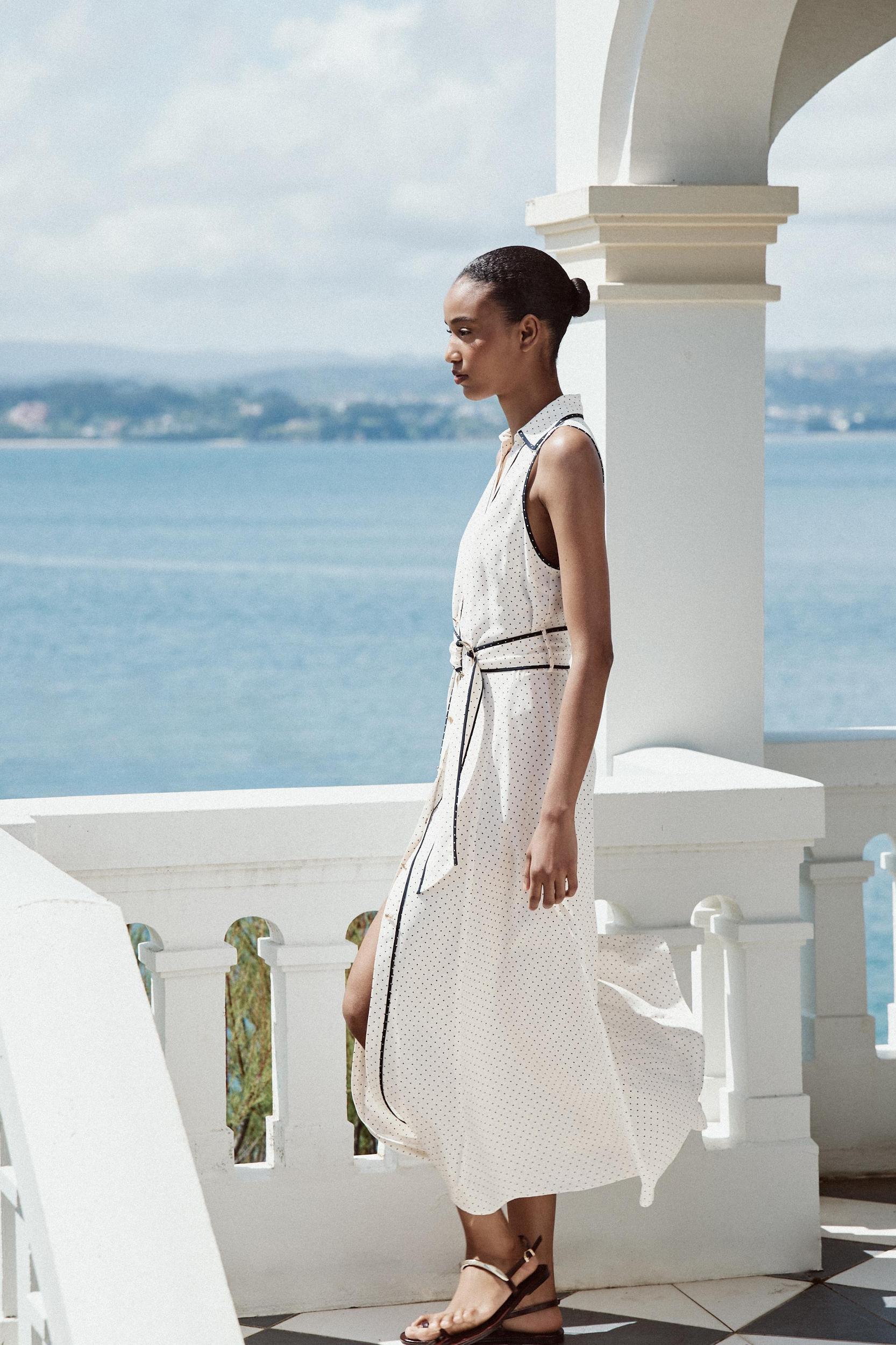 POLKA DOT MIDI SHIRTDRESS Product Image