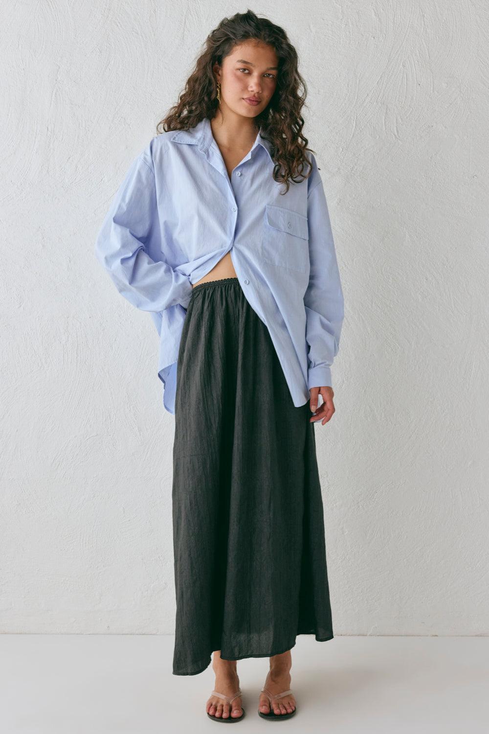 Solara Midi Skirt Black Product Image