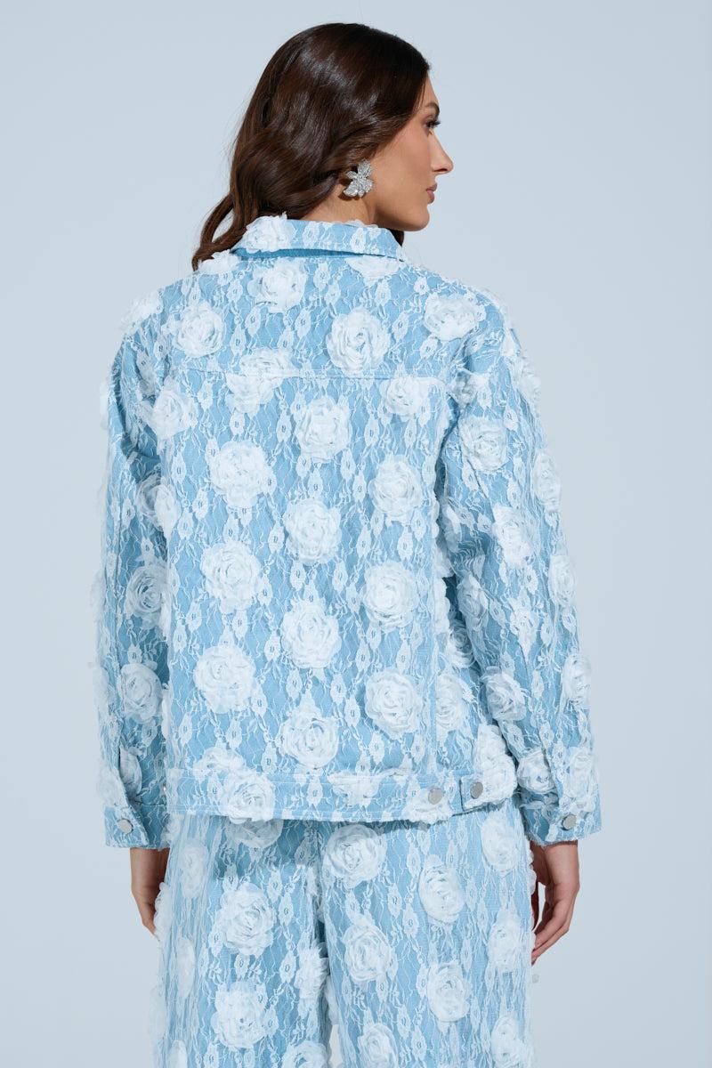 FOLLOW MY LEAD APPLIQUE DENIM JACKET Product Image