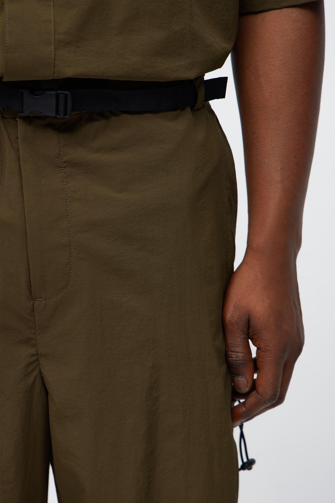 Straight Philip Nylon Pant - Olive Male Product Image