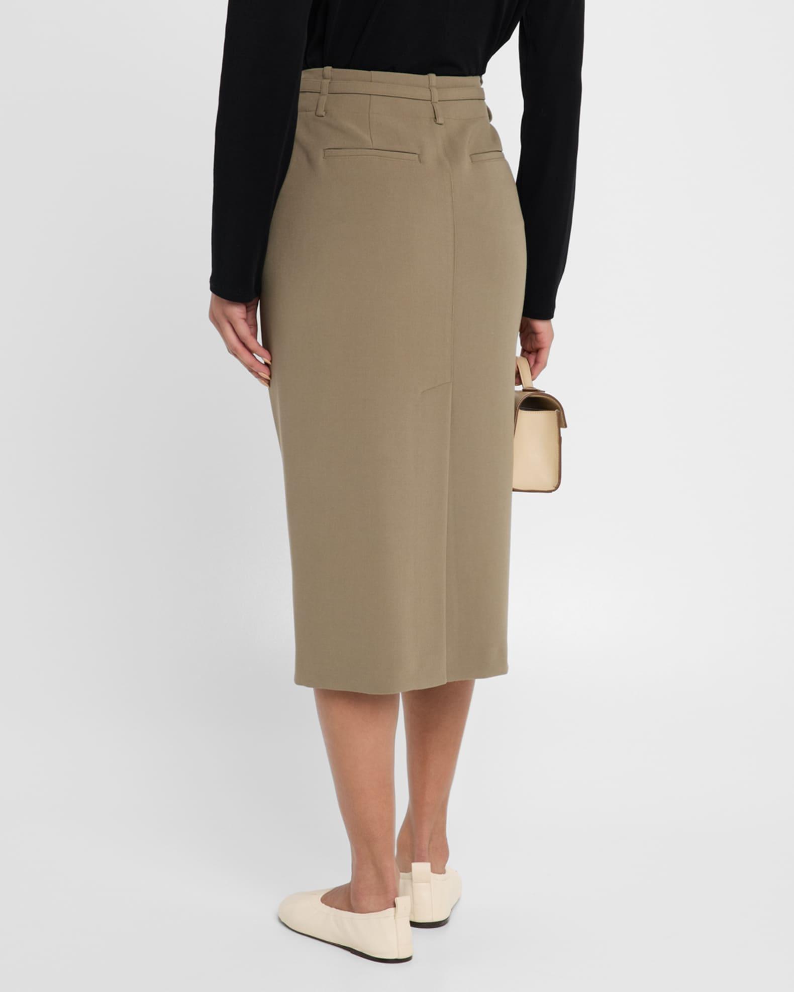 Belted Midi Pencil Skirt Product Image