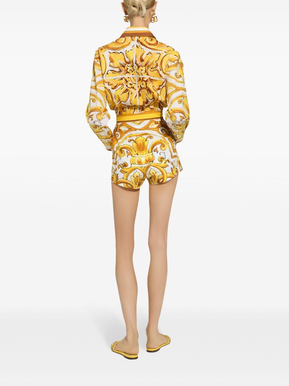 Majolica-print cotton shorts Product Image