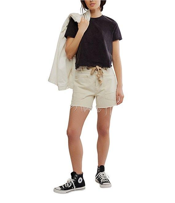 Free People We The Free Everyday Crew Neck Short Sleeve Semi Cropped Tee Product Image