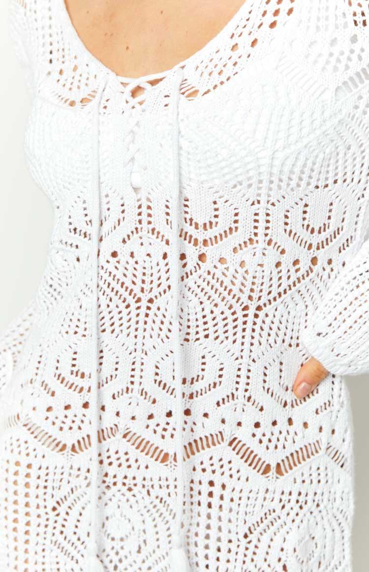 Pippa White Knit Mini Dress Product Image
