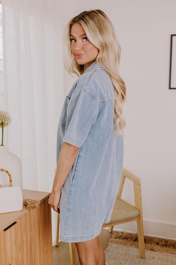 Heart On The Line Denim Romper Product Image