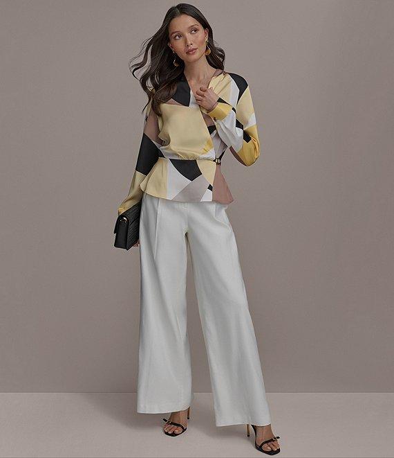 Donna Karan Pleated Wide Leg Pants Product Image