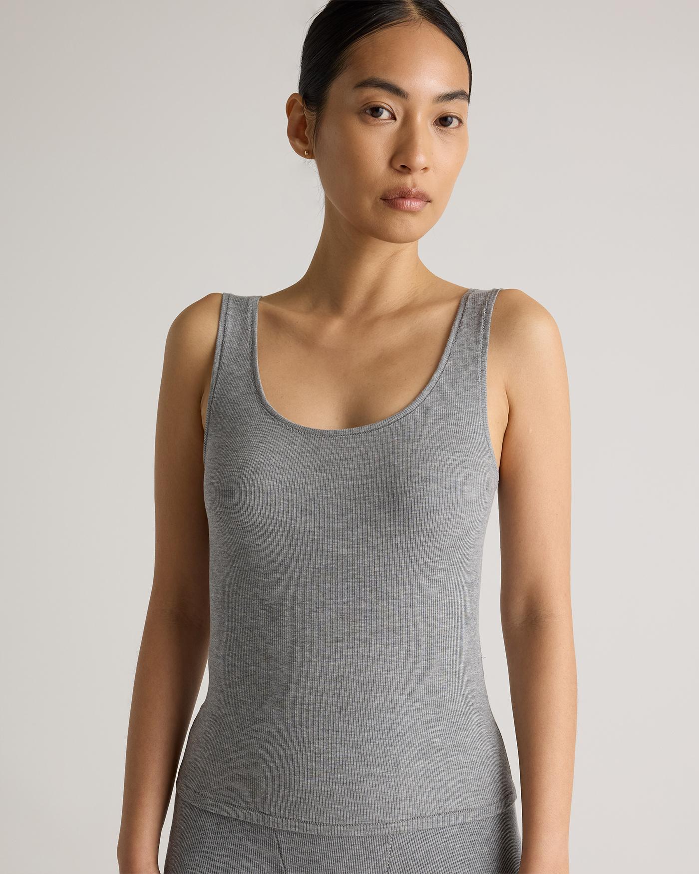 Quince | Women's Tencel Rib Cropped Knit Lounge Tank Top Size XL Product Image
