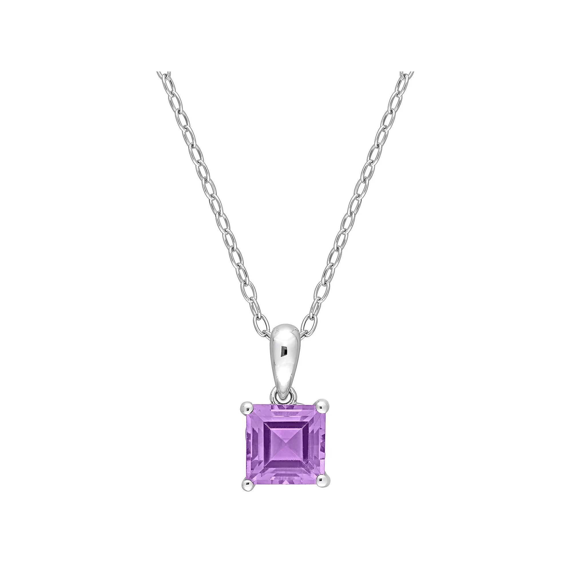 Stella Grace Sterling Silver & Gemstone Stud Pendant Necklace, Women's,  Product Image