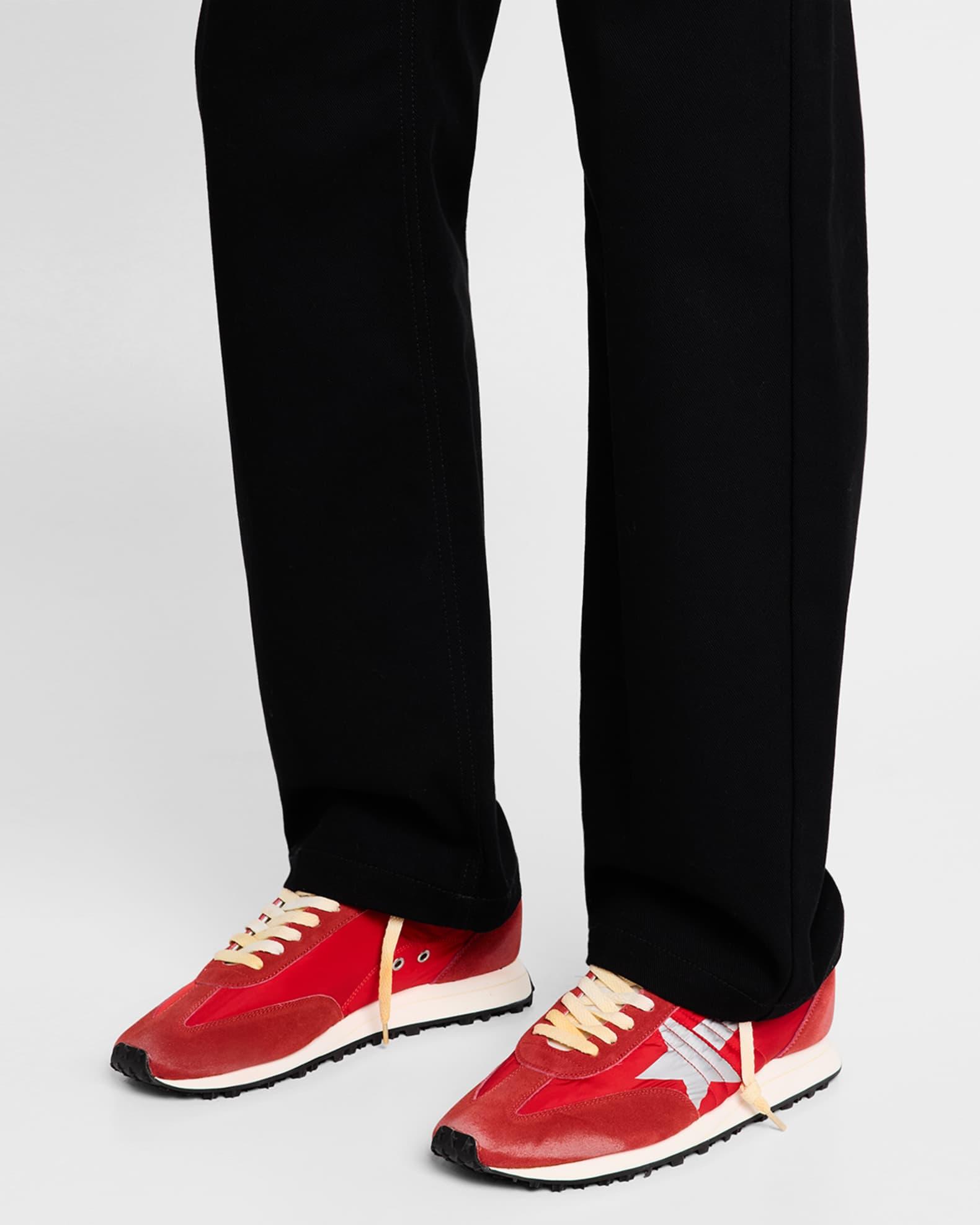 Men's Running Marathon Nylon and Suede Sneakers Product Image