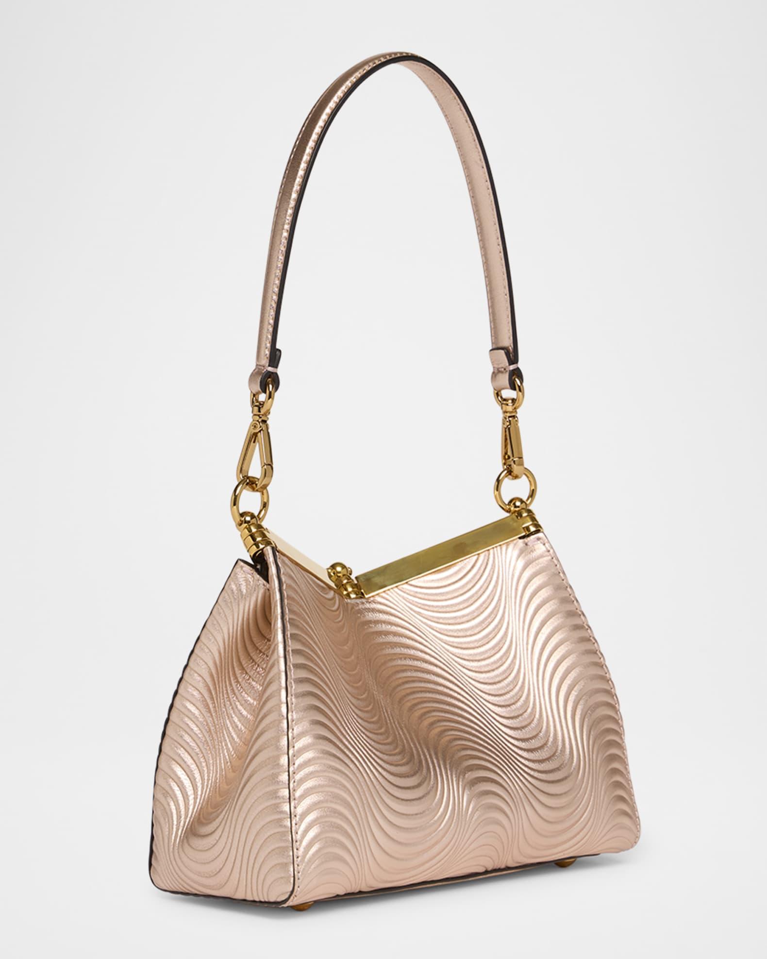 Vela Wavy Laminated Leather Shoulder Bag Product Image