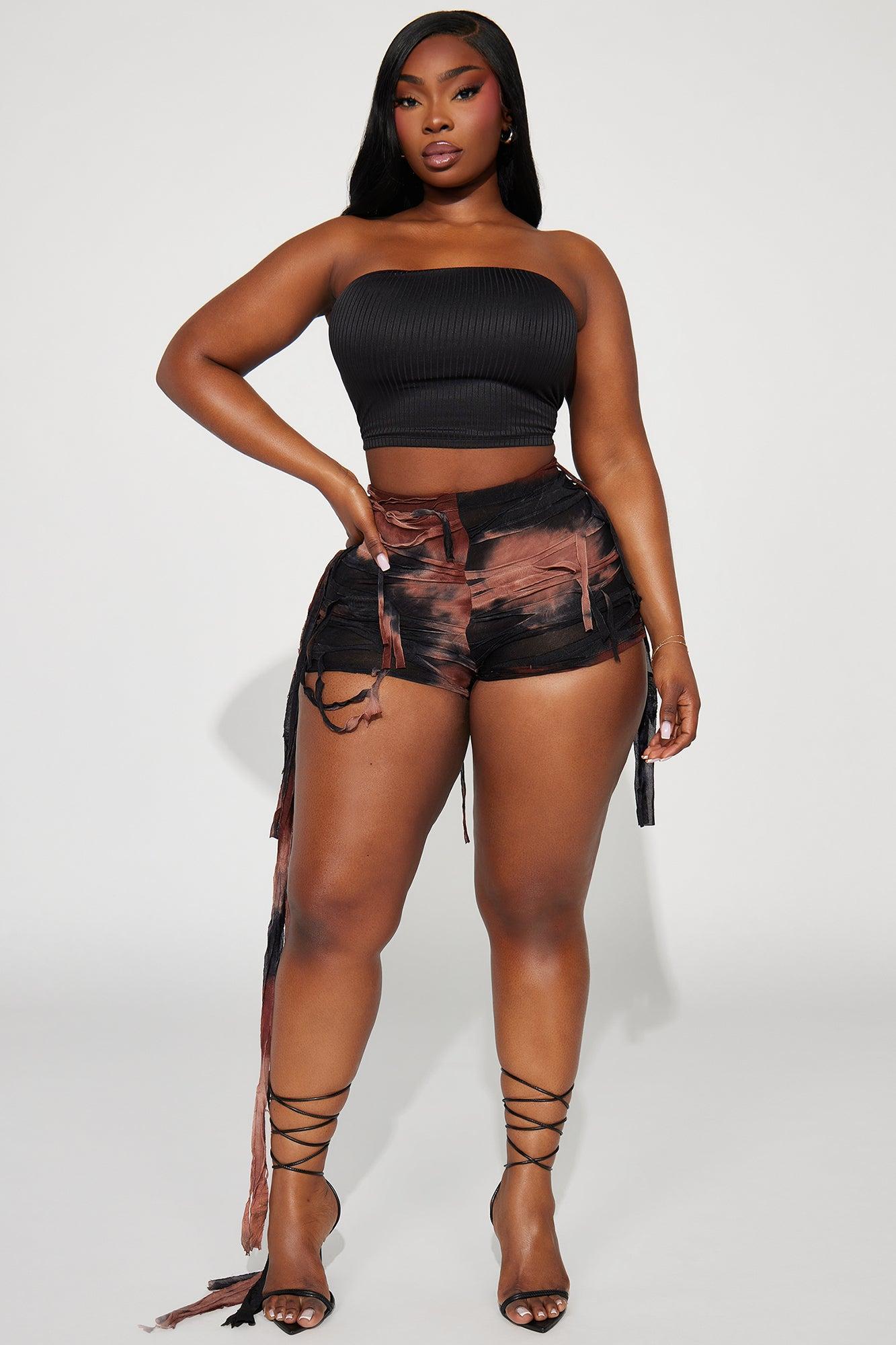 Masha Double Lined Ribbed Tube Top - Black Product Image