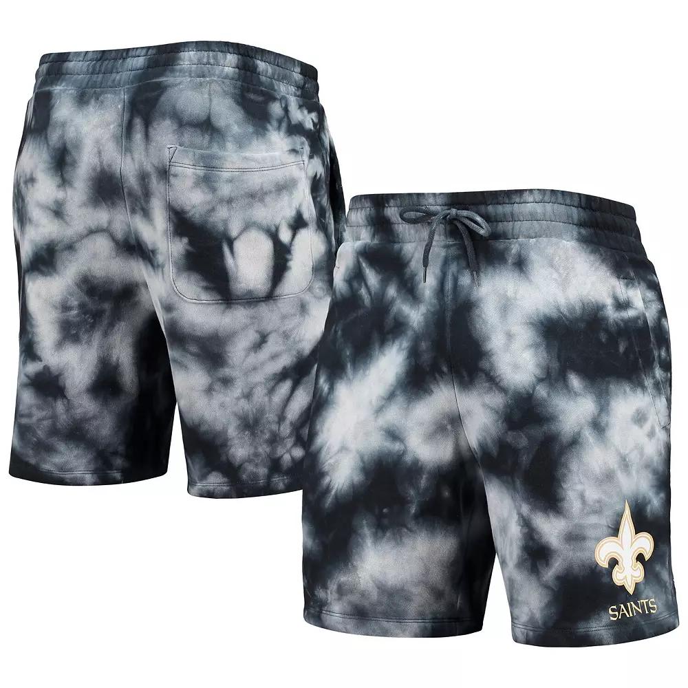 Men's New Era Black New Orleans Saints Tie-Dye Shorts,  Product Image