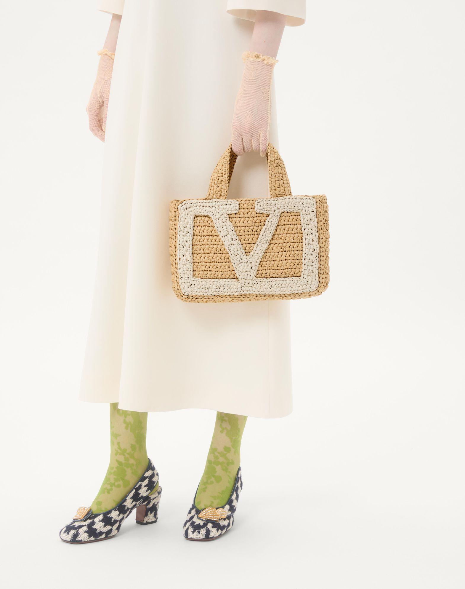 Valentino Garavani Viva Superstar Small Shopping Bag In Raffia Product Image