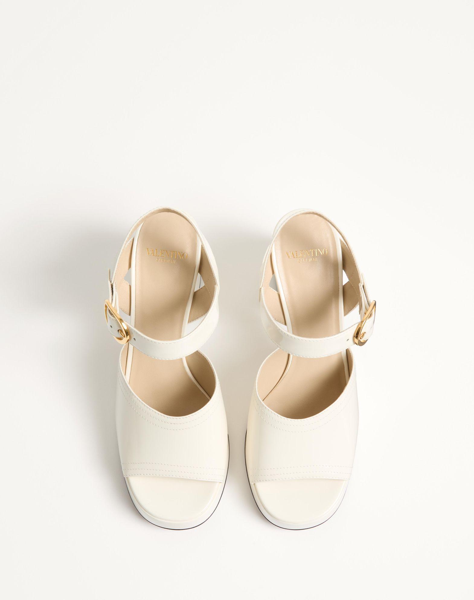 Fawcette Platform Sandal In Polished Calfskin 100Mm Product Image