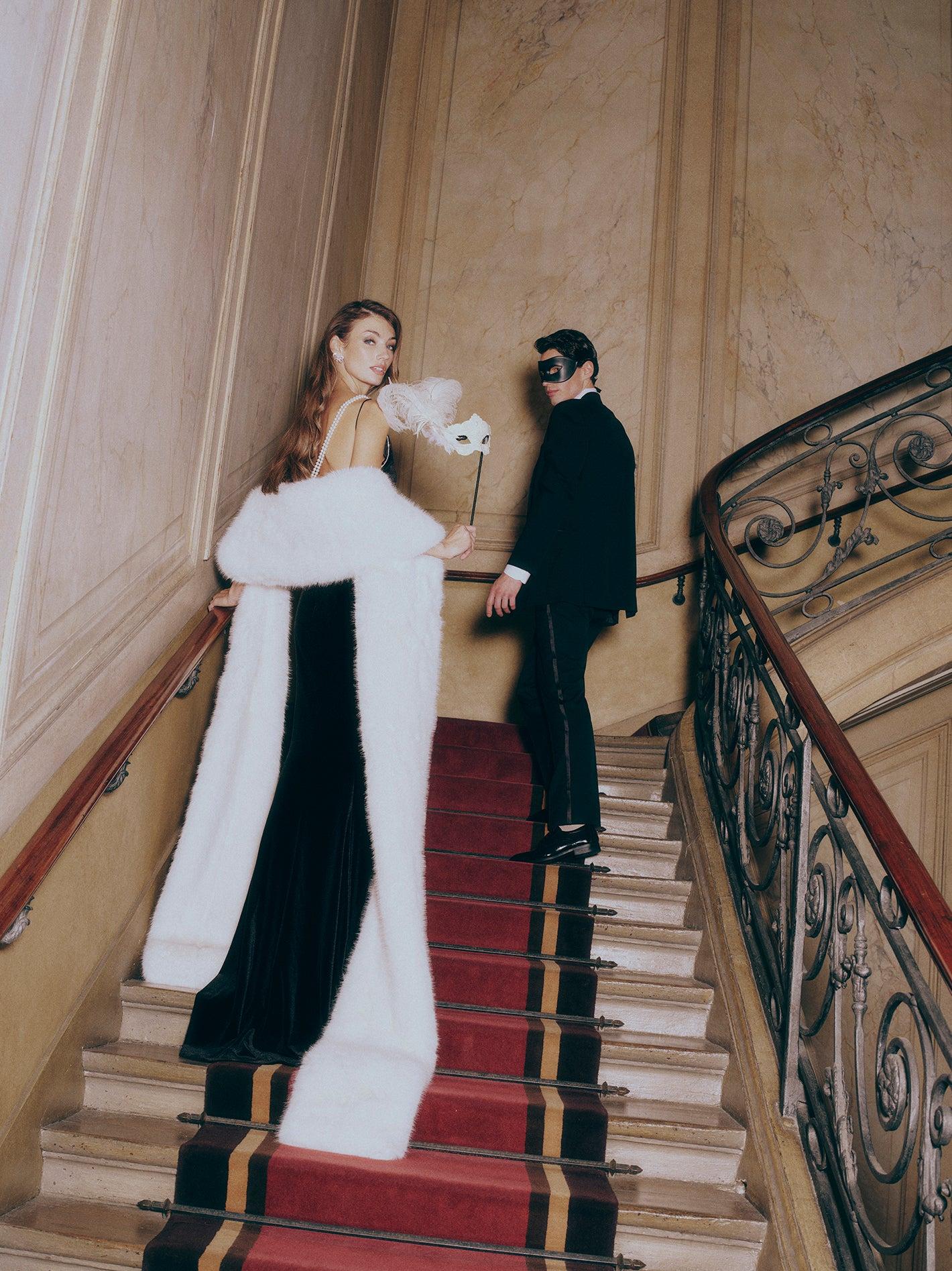 Emma Fur Shawl (White) Product Image