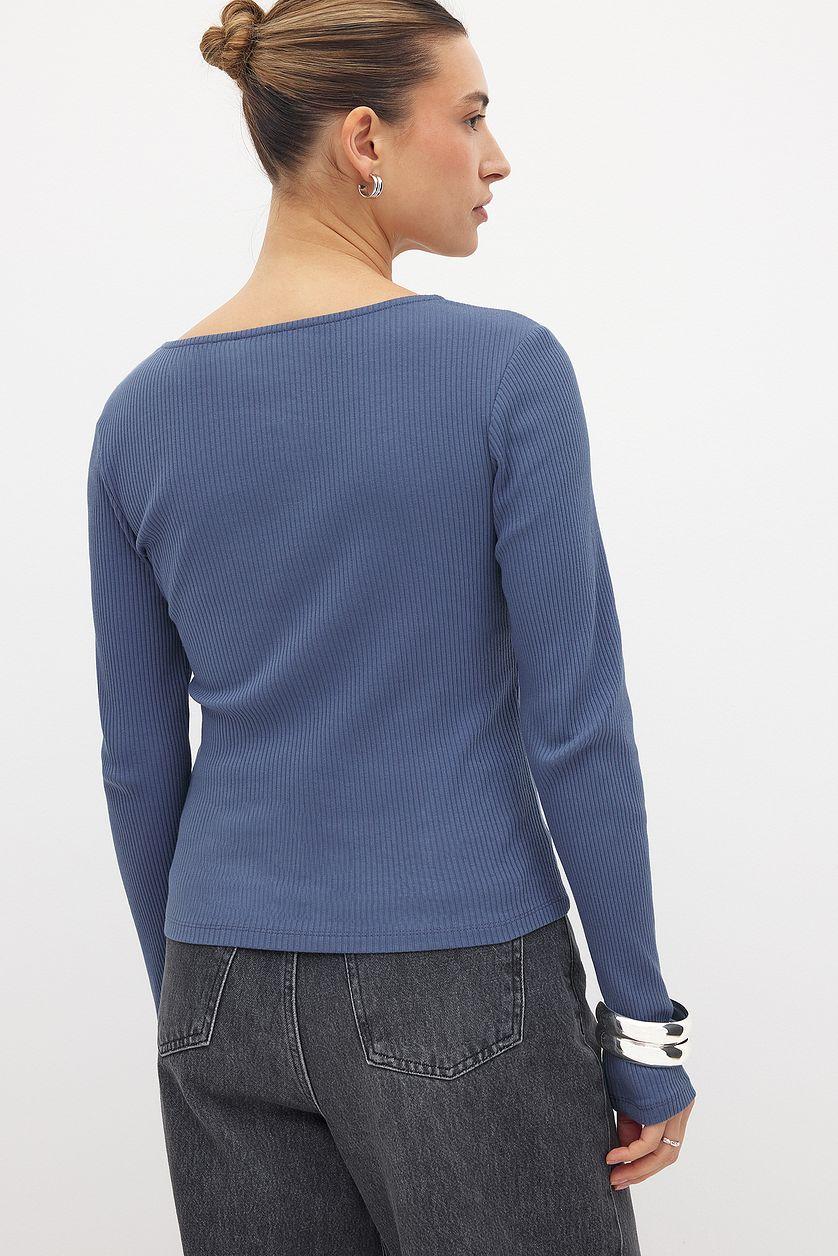 Scoop Neck Ribbed Top Product Image