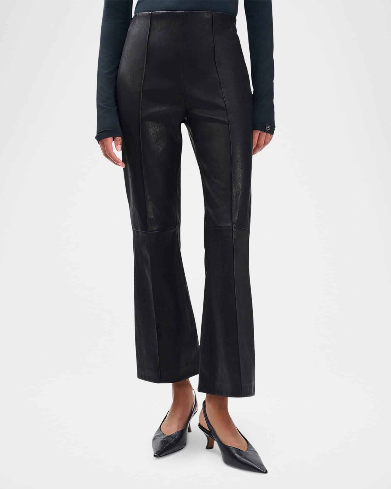 Irina Leather Kick-Flare Pants Product Image
