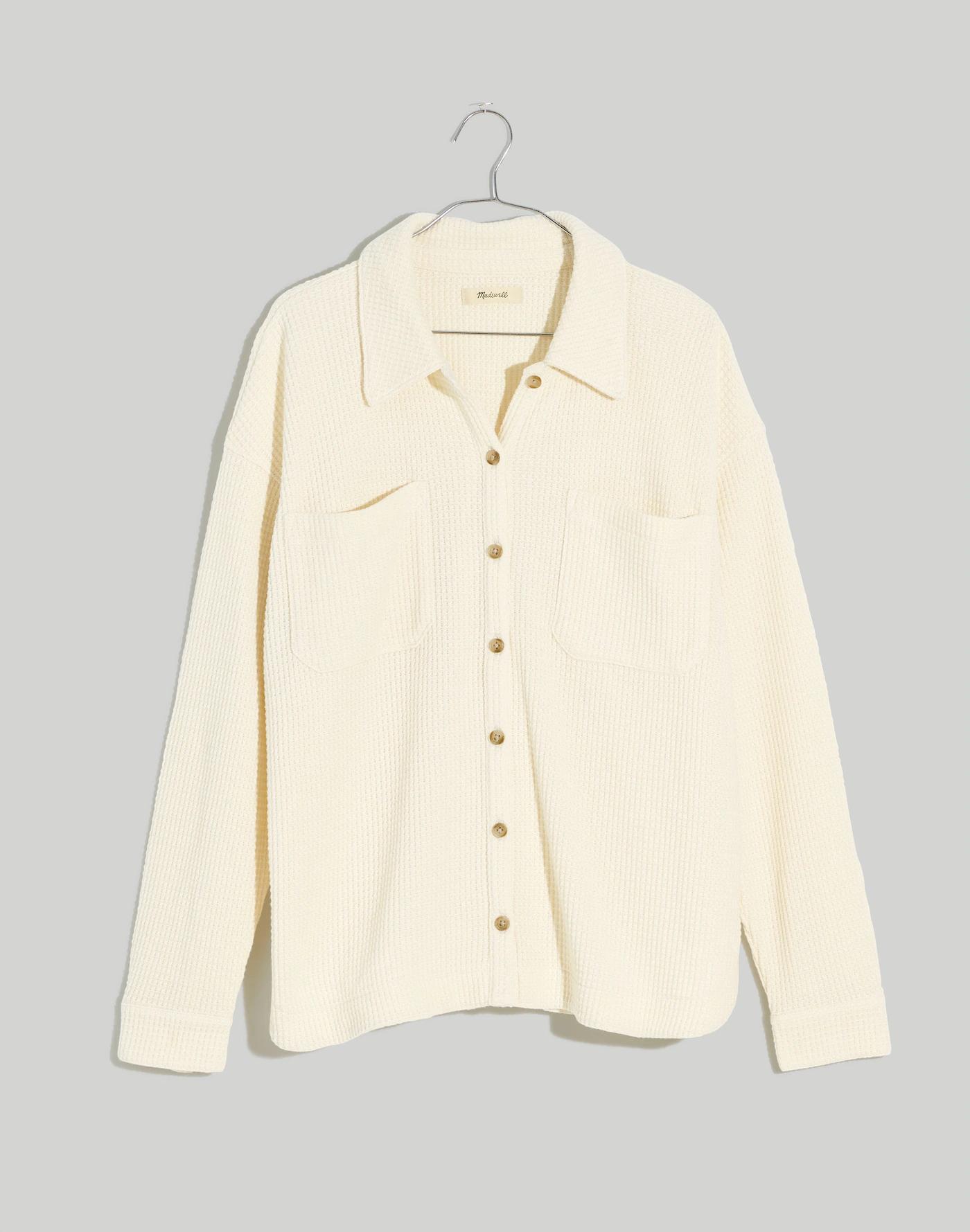 Plus Waffle Knit Shirt-Jacket Product Image