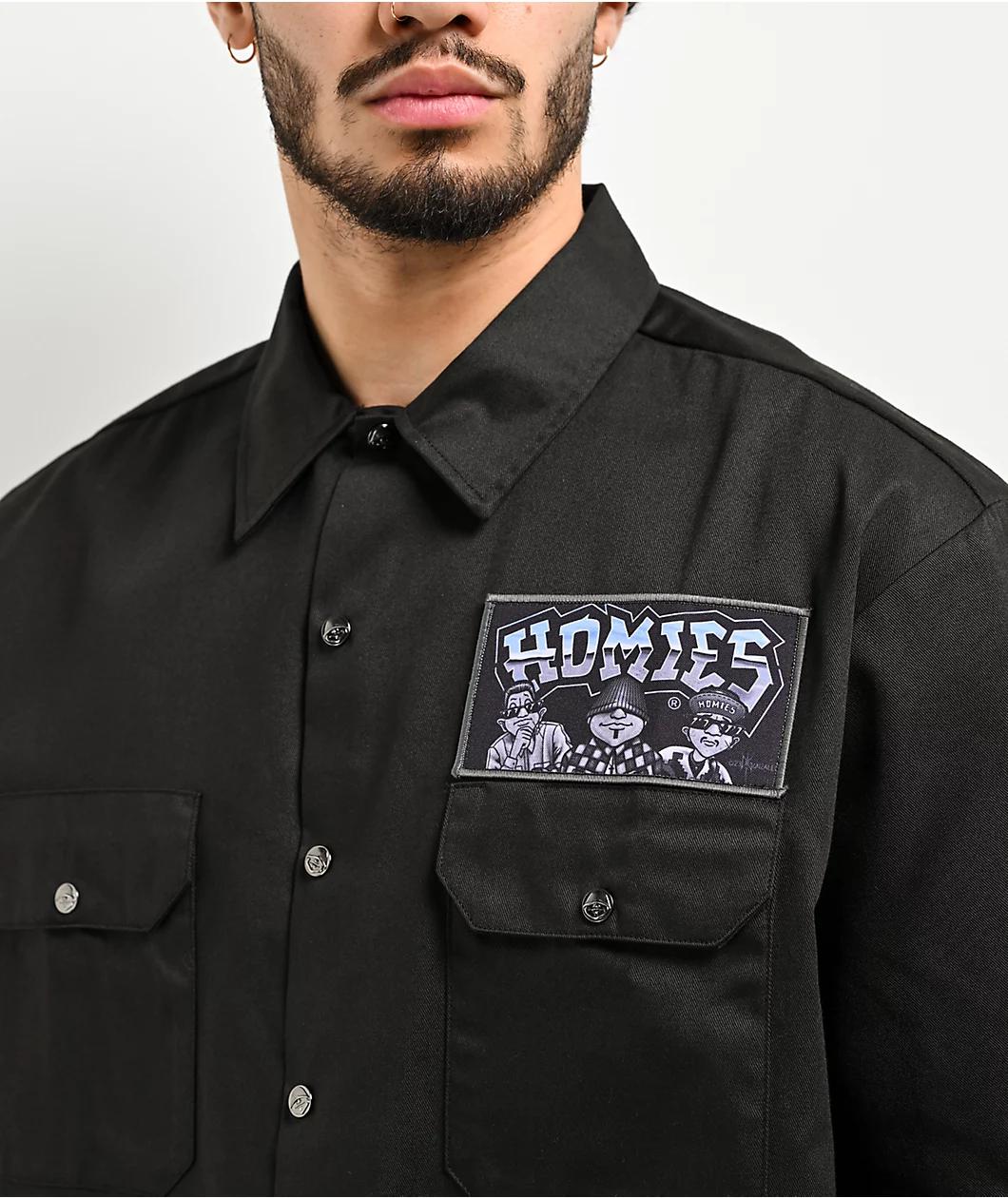 DGA Homies Jokers Wild Black Button Up Short Sleeve Shirt Product Image