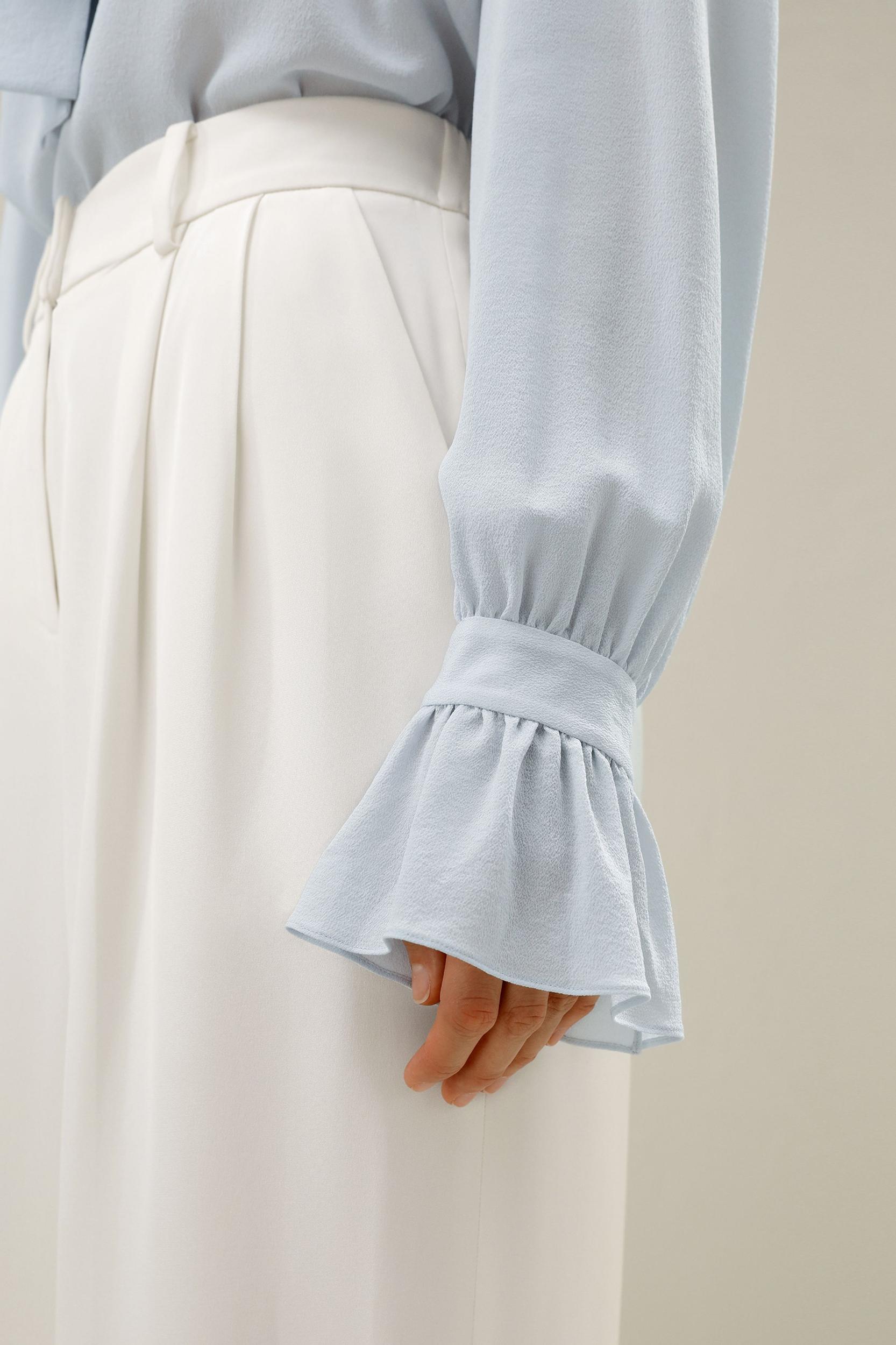 LILYSILK Womens Silk Shirt Long Sleeve Blue 100% Grade 6A Silk Lightweight Ribbon Tops XXS Product Image