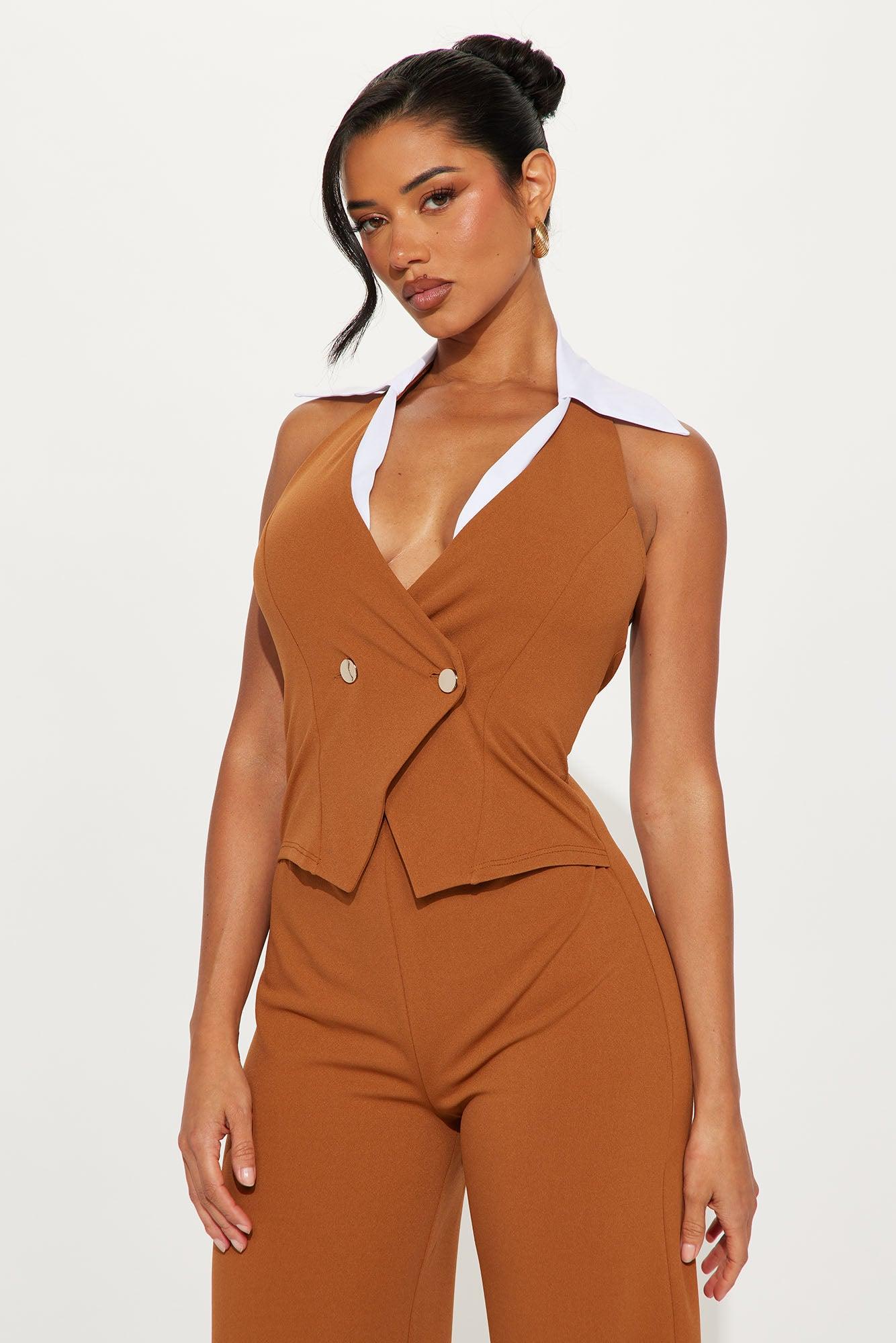 Talia Wide Leg Jumpsuit - Mocha Product Image