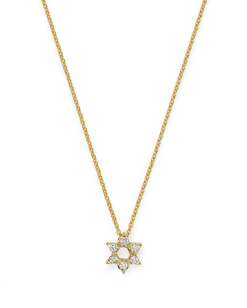 Womens Tiny Treasures 0.09 TCW Diamond & 18K White Gold Star Of David Necklace Product Image