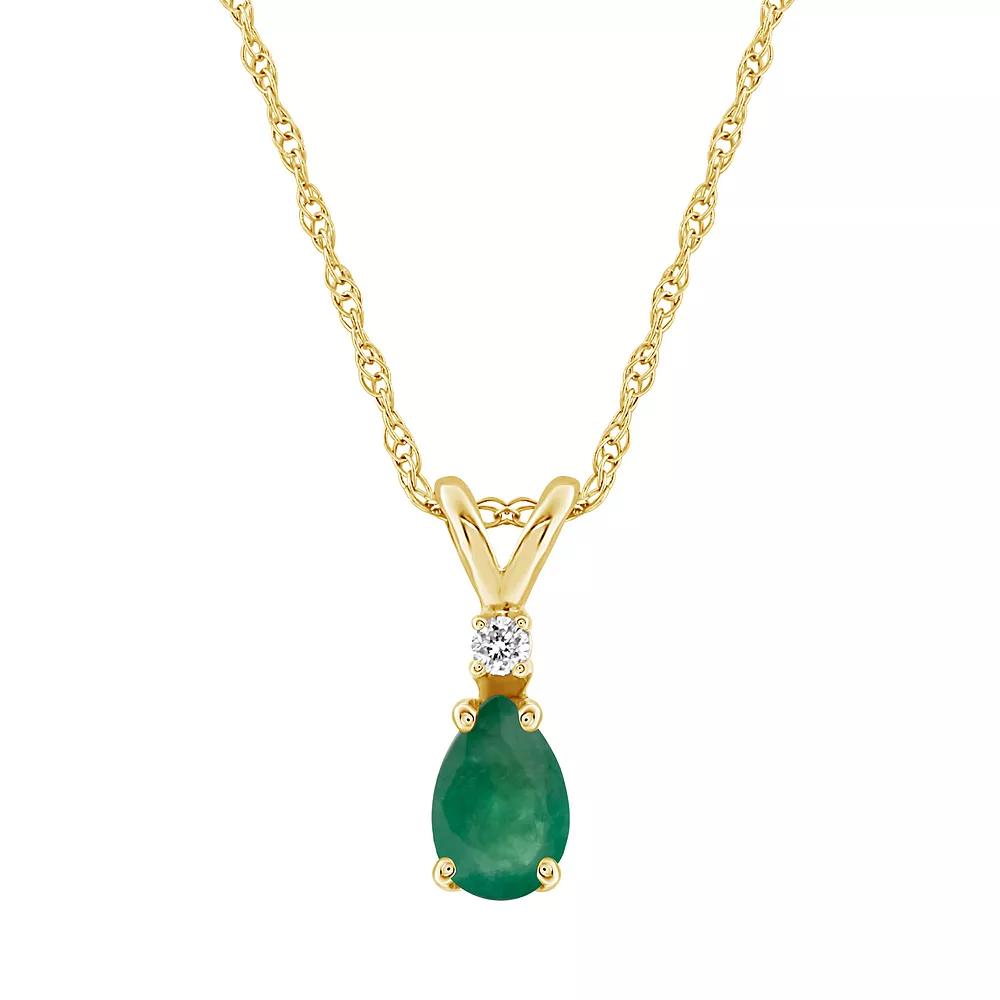 Celebration Gems 14k White Gold Gemstone & Diamond Accent Pendant Necklace, Women's,  Product Image