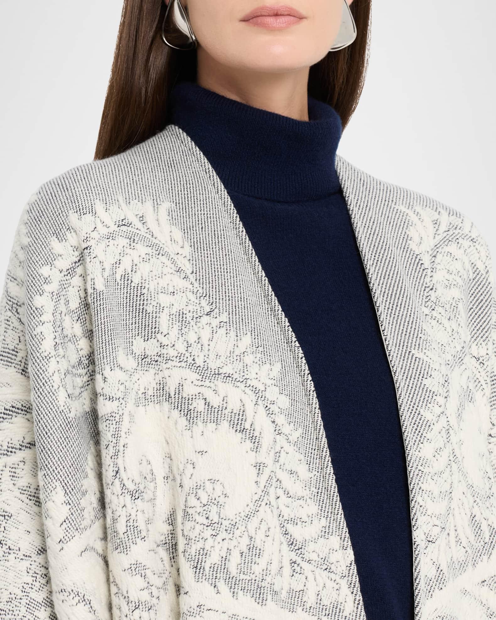 Paisley Jacquard Wool Cape Product Image