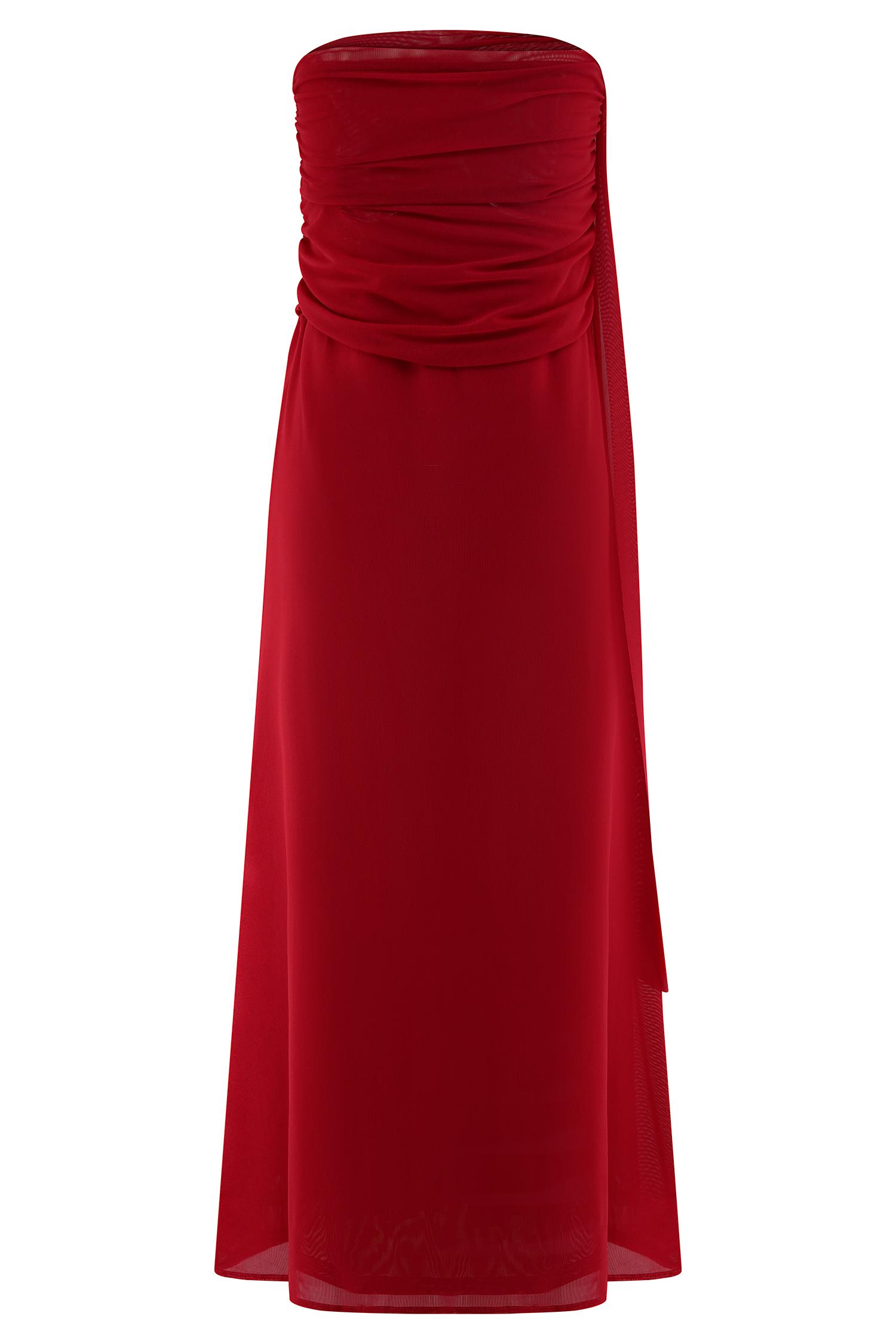 Arna Mesh Maxi Skirt - Ruby Product Image